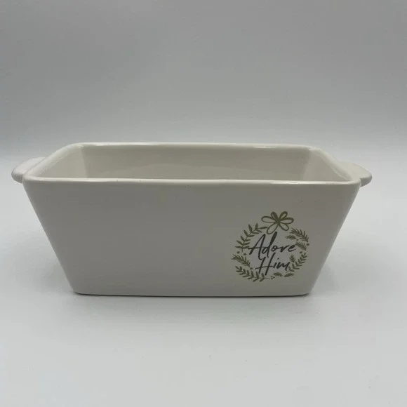 Lifeway Ceramic Mini Loaf Pan 'Adore Him' - Picture 2 of 13